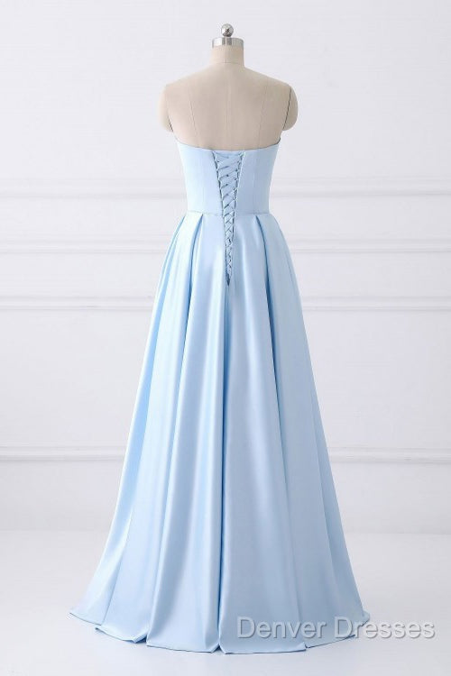 Strapless Stain Prom Dress With Pockets Secondary image
