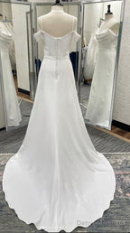 Straps  A-Line Beach Wedding Dress