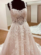 Straps A-Line Lace Wedding Dress