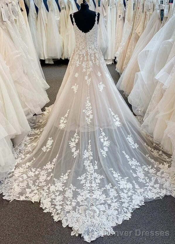 Straps A-Line Tulle/Lace Wedding Dress Secondary image