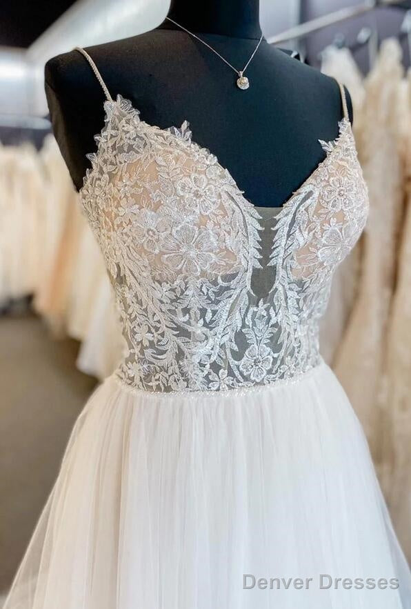 Straps A-Line Tulle/Lace Wedding Dress With Beading Secondary image