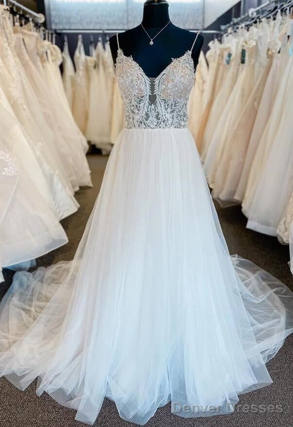 Straps A-Line Tulle/Lace Wedding Dress With Beading Main image