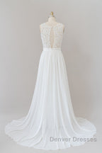 Straps Lace A-line Boho Wedding Dress