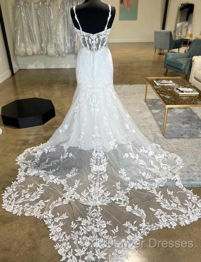 Straps Mermaid Tulle/Lace Wedding Dress