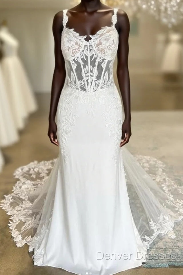 Straps Mermaid Tulle/Lace Wedding Dress Main image