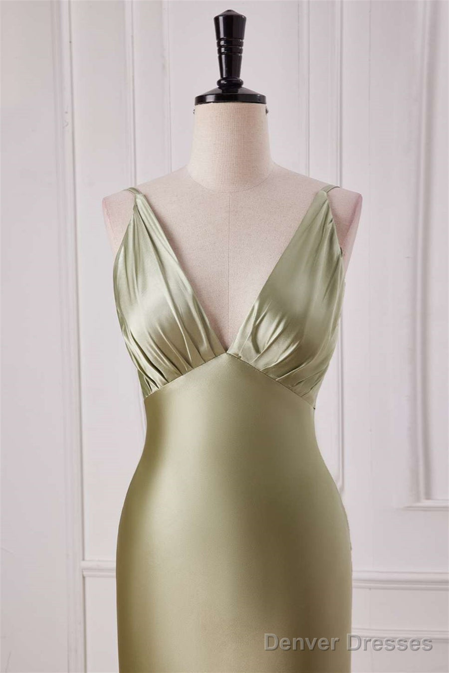 Straps Sage Empire Waist Pleated Satin Maxi Dress Secondary image