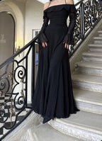 Stunning Black Off-The-Shoulder Mermaid Prom Dress Birthday Outfits