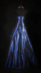 Stunning Blue Strapless Beaded Long Prom Dress Evening Formal Dress