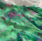 Stunning Green Double-Layered Flying Sleeves And Swaying Neck Chiffon Prom Dress