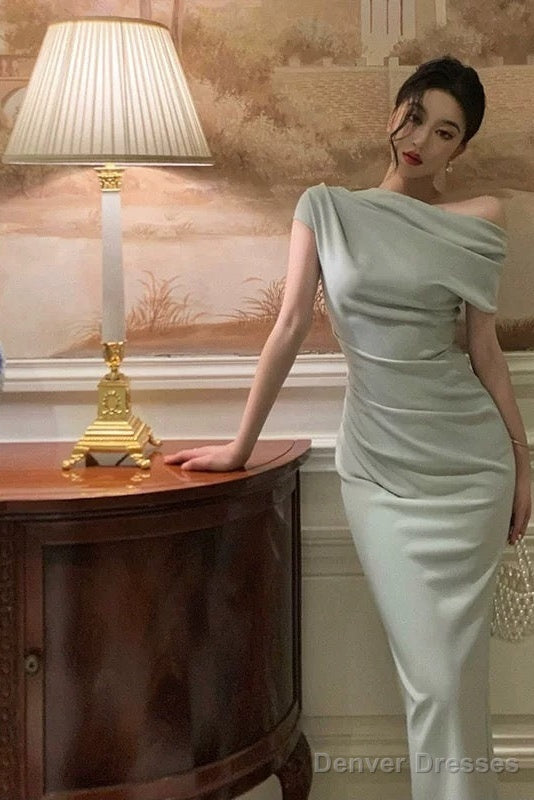 Stunning Mermaid Off The Shoulder Light Green Date Night Dress Prom Dresses Birthday Outfit