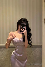 Stunning Mermaid Spaghetti Straps Lilac Date Night Dress Prom Dresses Birthday Outfit