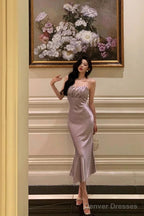 Stunning Mermaid Spaghetti Straps Lilac Date Night Dress Prom Dresses Birthday Outfit