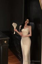 Stunning Mermaid Spaghetti Straps White Date Night Dress Prom Dresses Birthday Outfit