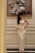 Stunning Mermaid Spaghetti Straps White Date Night Dress Prom Dresses Birthday Outfit