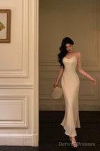 Stunning Mermaid Spaghetti Straps White Date Night Dress Prom Dresses Birthday Outfit