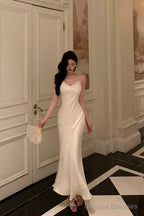 Stunning Mermaid Spaghetti Straps White Date Night Dress Prom Dresses Birthday Outfit