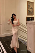Stunning Mermaid Straps Sleeveless Ivory Date Night Dress Prom Dresses Birthday Party Outfit