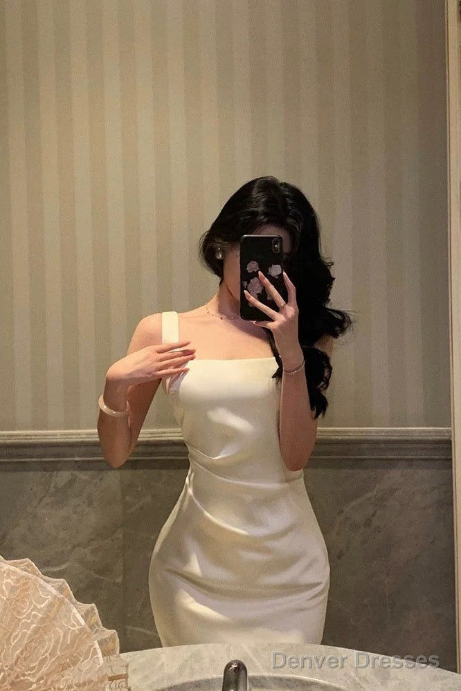 Stunning Mermaid Straps Sleeveless Ivory Date Night Dress Prom Dresses Birthday Party Outfit