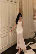 Stunning Mermaid Straps Sleeveless Ivory Date Night Dress Prom Dresses Birthday Party Outfit