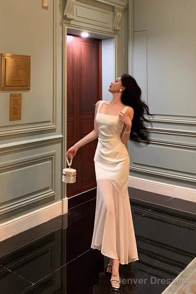 Stunning Mermaid Straps Sleeveless Ivory Date Night Dress Prom Dresses Birthday Party Outfit Main image