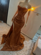 Stunning Mermaid Sweetheart Red Slit Sequin Prom Dress Inspiration Prom Dress Princess Graduation Dress