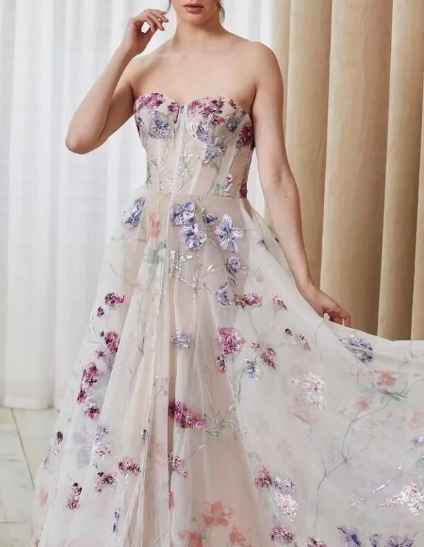Stylish Lace Long A Line Prom Dress Evening Dress