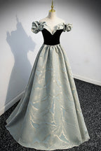 Stylish Satin Long A-Line Prom Dress, Off the Shoulder Evening Party Dress