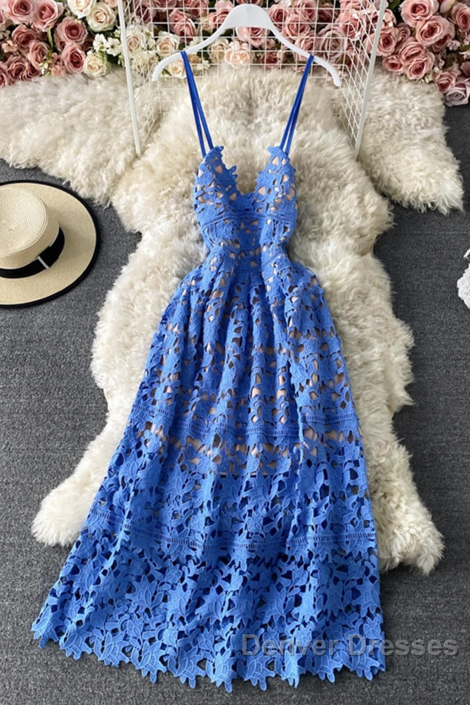 Stylish V Neck Lace Dress A Line Party Dress Long Prom Dress,Sexy Party Dress