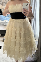 Sweet 16Th Ball Gown Strapless Lace Short Homecoming Dress Birthday Outfits