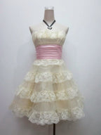 Sweet 16Th Ball Gown Strapless Lace Short Homecoming Dress Birthday Outfits