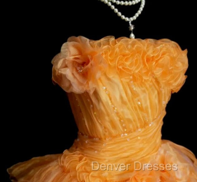 Sweet A-Line Strapless Tulle Long Ball Gown Evening Dress
