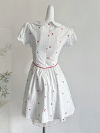 Sweet And Cute White Doll Collar Printed A-Line Short 16Th Birthday Homecoming Dress