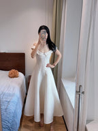 Sweet And Elegant Pink A-Line Off-Shoulder Satin Prom Dress Evening Dress