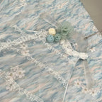 Sweet Blue And White Gradient A-Line Halter Neck Chiffon Long Prom Dress Evening Dress