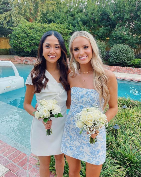 Sweet Blue Strapless Homecoming Dress Short Party Dress