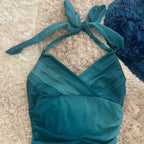 Sweet Glitter Halterneck V-Neck Ruffled Mini 16Th Birthday Homecoming Dress