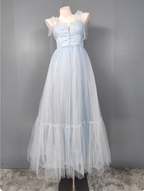 Sweet Green A Line Tulle Long Prom Dress Evening Dress Bridesmaid Dress