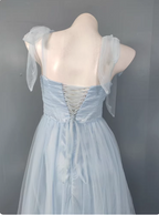 Sweet Green A Line Tulle Long Prom Dress Evening Dress Bridesmaid Dress