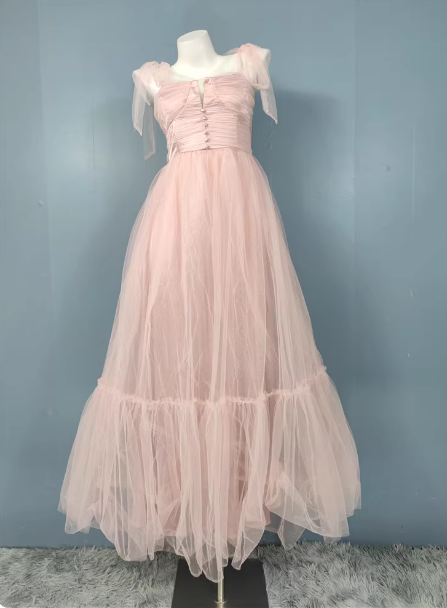Sweet Green A Line Tulle Long Prom Dress Evening Dress Bridesmaid Dress