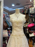 Sweet Ivory Heart-Shaped Neckline Embroidered Layered Lace Prom Dress Evening Dress