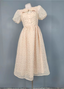 Sweet Light Apricot A-Line Floral Print Puff Sleeve Chiffon Prom Dress