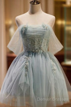 Sweet Light Green Tulle Homecoming Dress