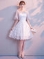 Sweet Off White Lace Cheap Homecoming Dresses