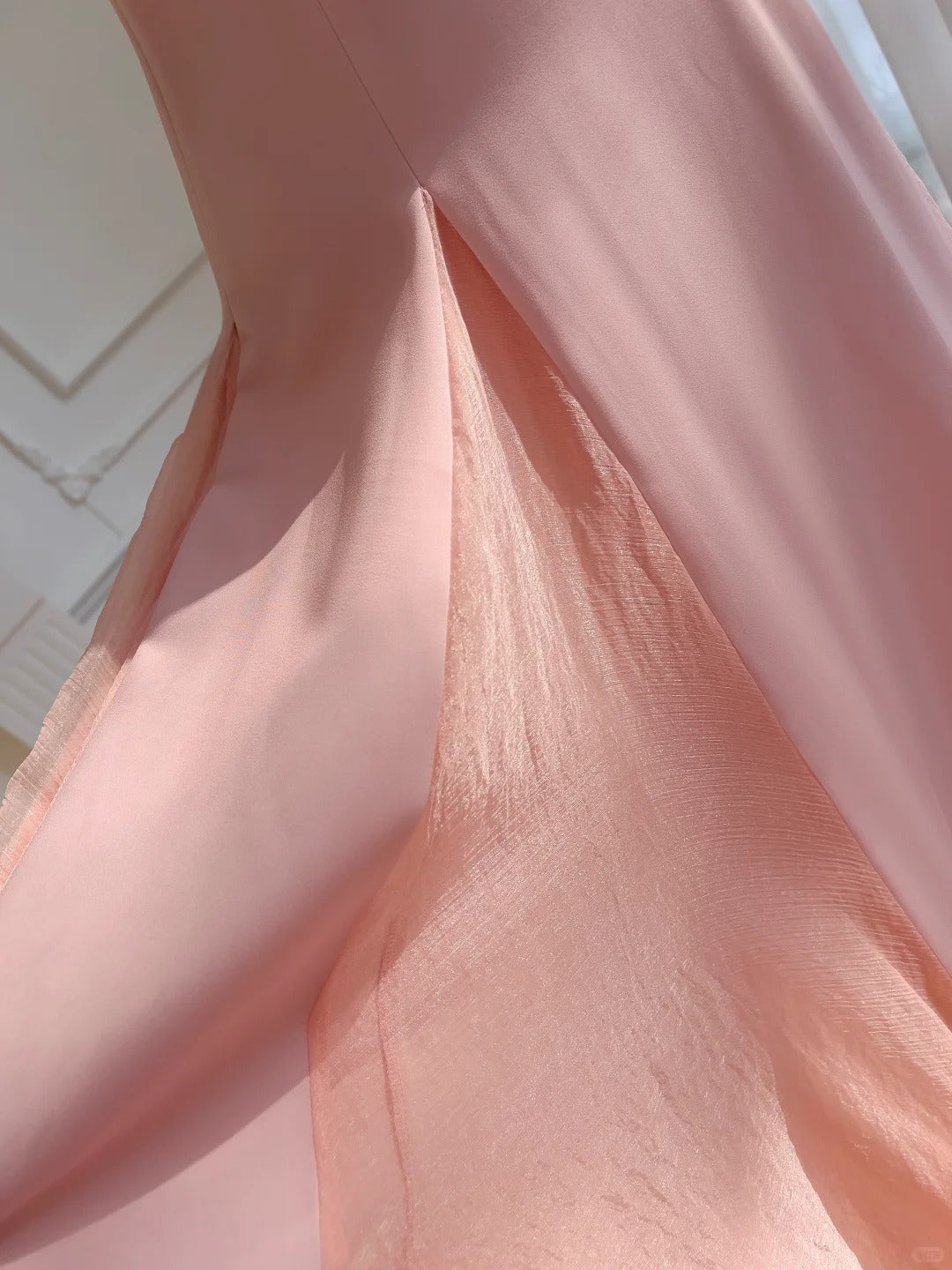 Sweet Pink A-Line Strap Chiffon Long Prom Dress Evening Dress