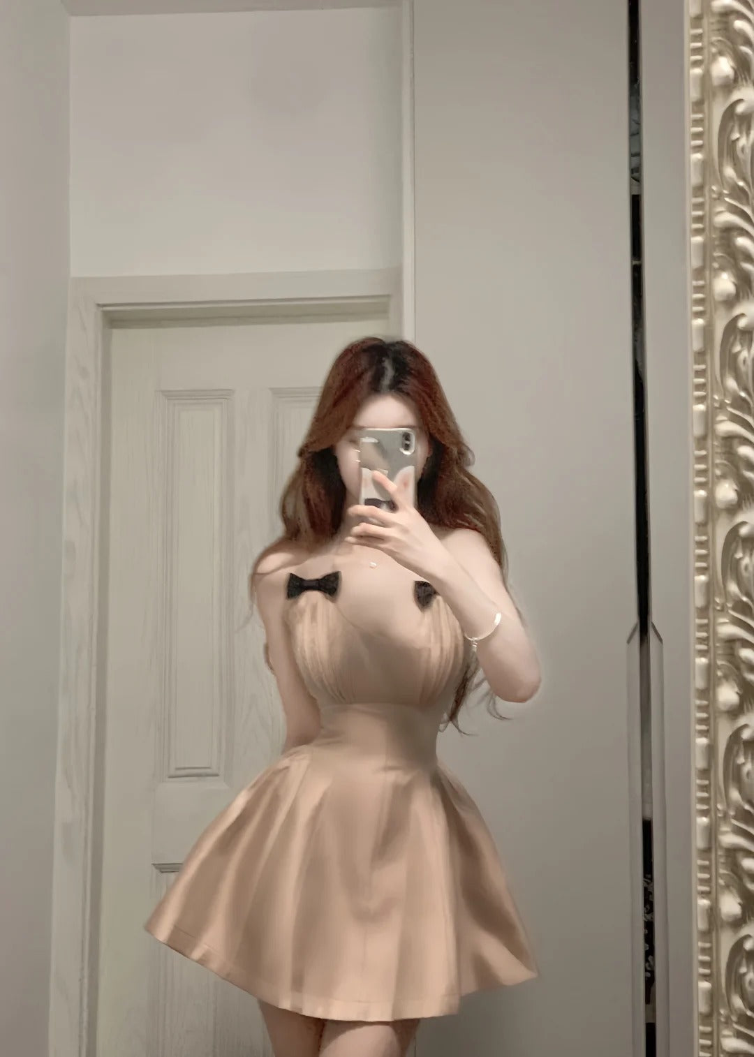 Sweet Pink Halter Neck Bow Satin A-Line Homecoming Dress