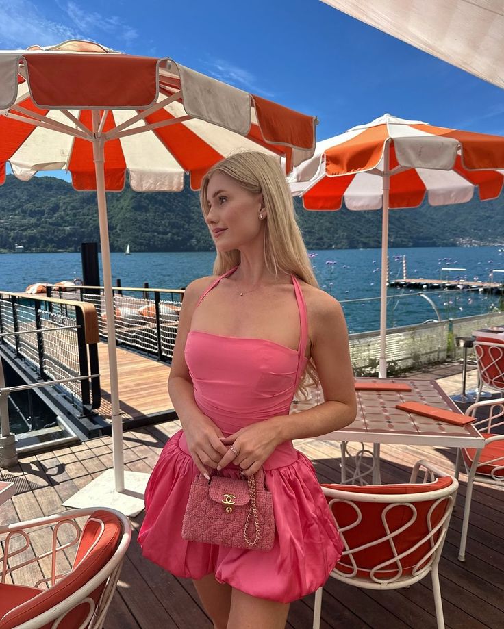 Sweet Pink Halter Neck Flower Bud Skirt 17Th Birthday Homecoming Dress Main image