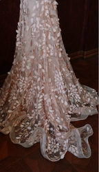 Sweet Pink Mermaid Sweetheart Neckline 3D Petal Tulle Long Prom Dress Evening Dress