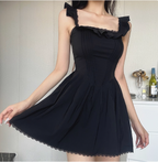 Sweet Square Neck Pleated Lace Waist 17Th Birthday Homecoming Dress