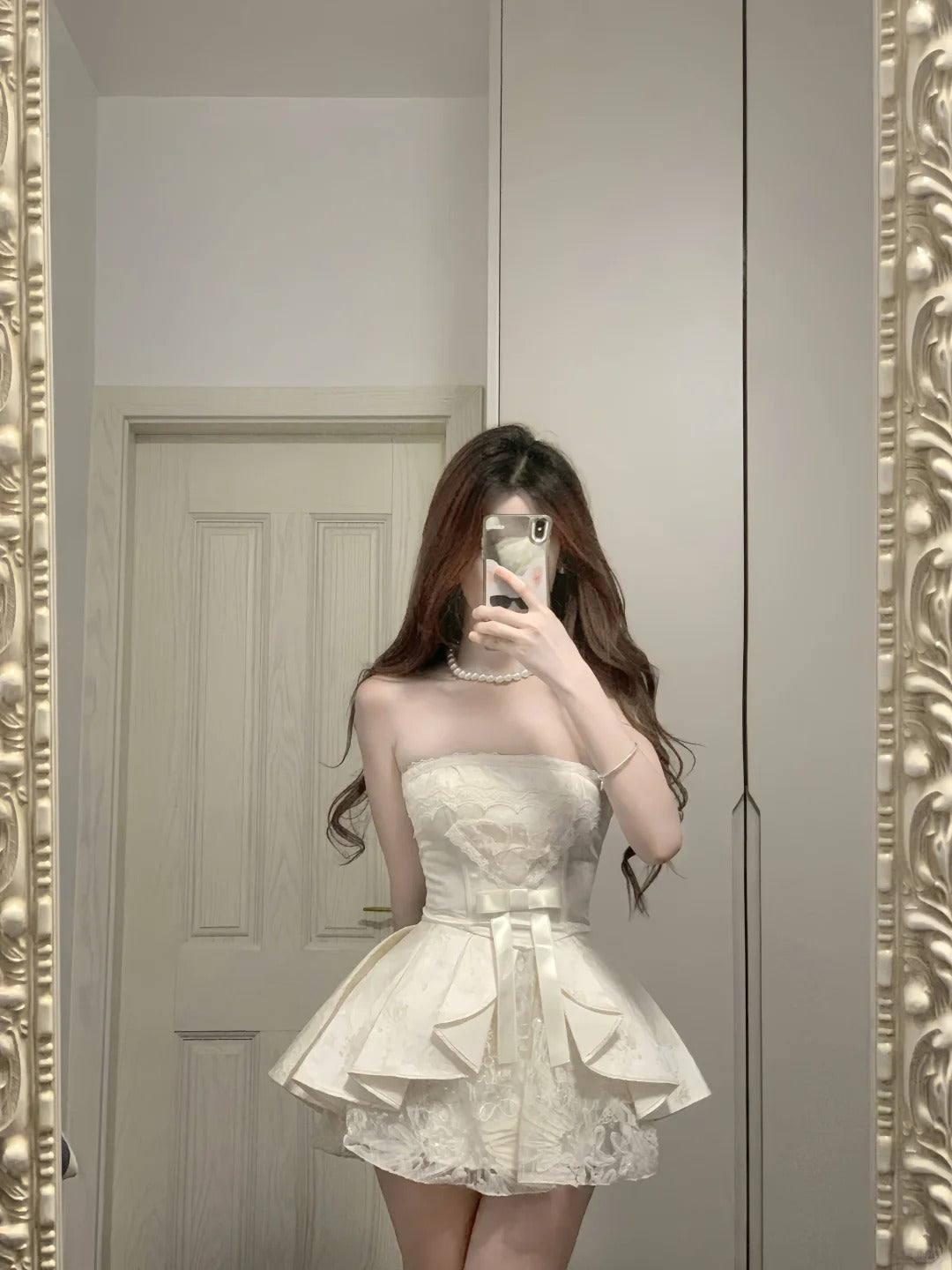 Sweet Tube Top Bow Lace Waist Mini 17Th Birthday Homecoming Dress Secondary image
