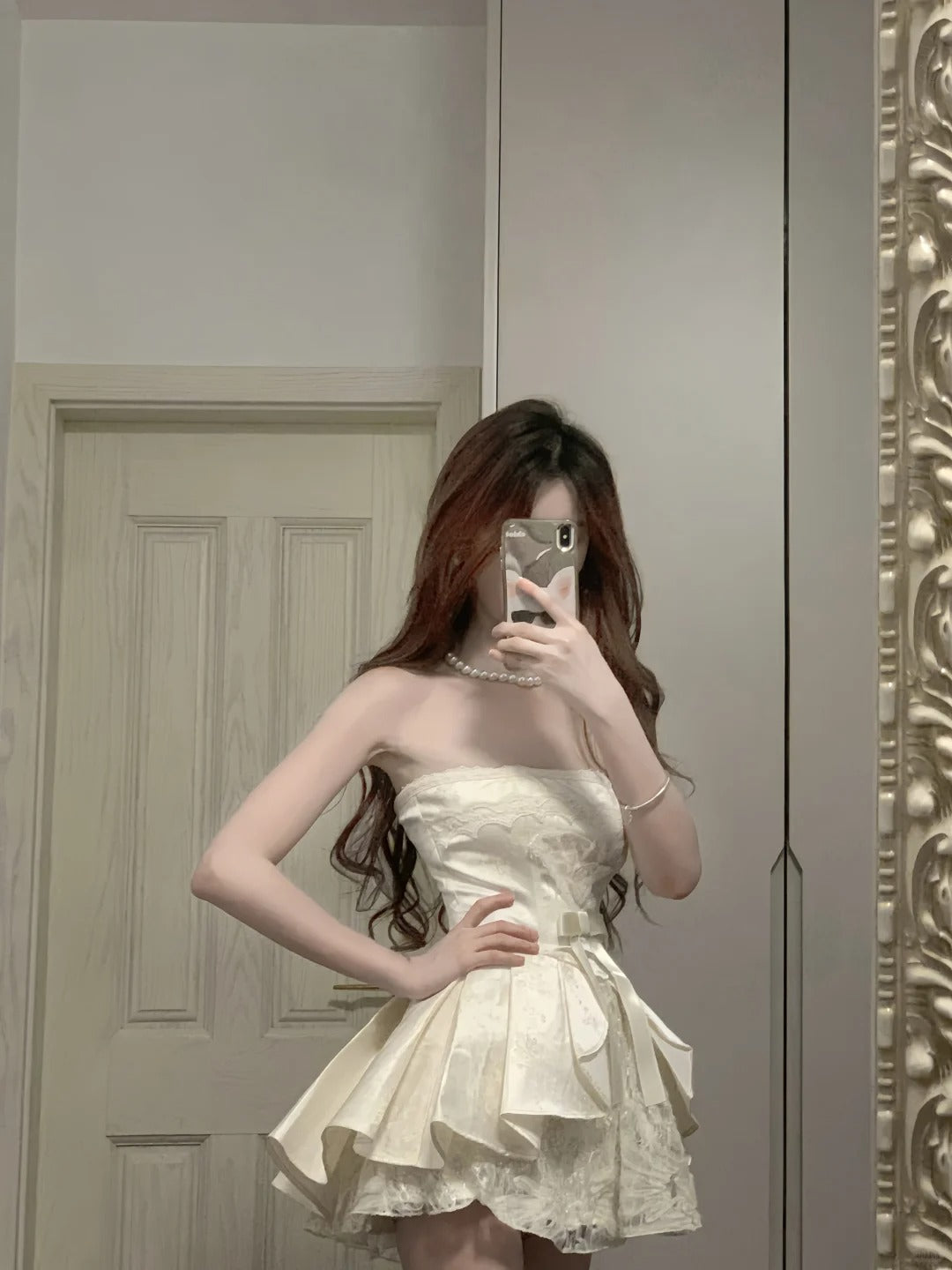 Sweet Tube Top Bow Lace Waist Mini 17Th Birthday Homecoming Dress Main image